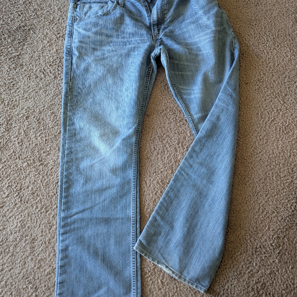 Levi's Blue Straight Jeans with Subtle Whiskering